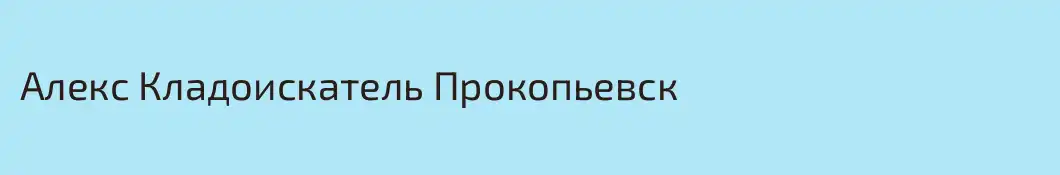 Алекс Кладоискатель Прокопьевск